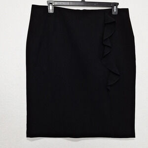 Attention Classic Preppy Academia Back Slit Ruffle Pencil Skirt Plus Size 16